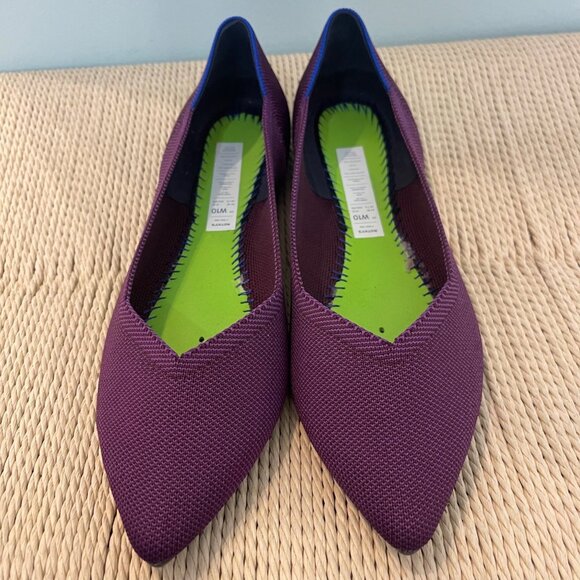 Rothys Womens Purple Pointed Toe Flats Size 10 Sustainable Quiet Luxury Shoes - Picture 4 of 11
